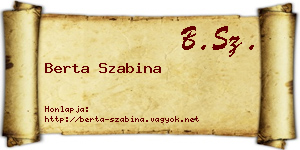 Berta Szabina névjegykártya